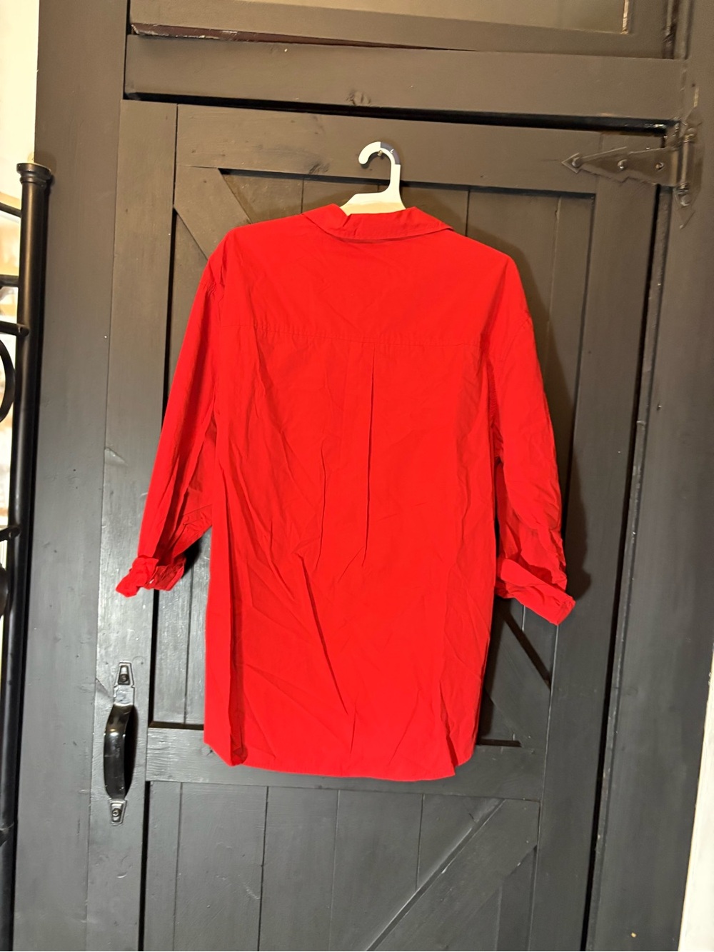 Universal Thread Bright Red Button-Front Tunic Blouse - Picture 4 of 9